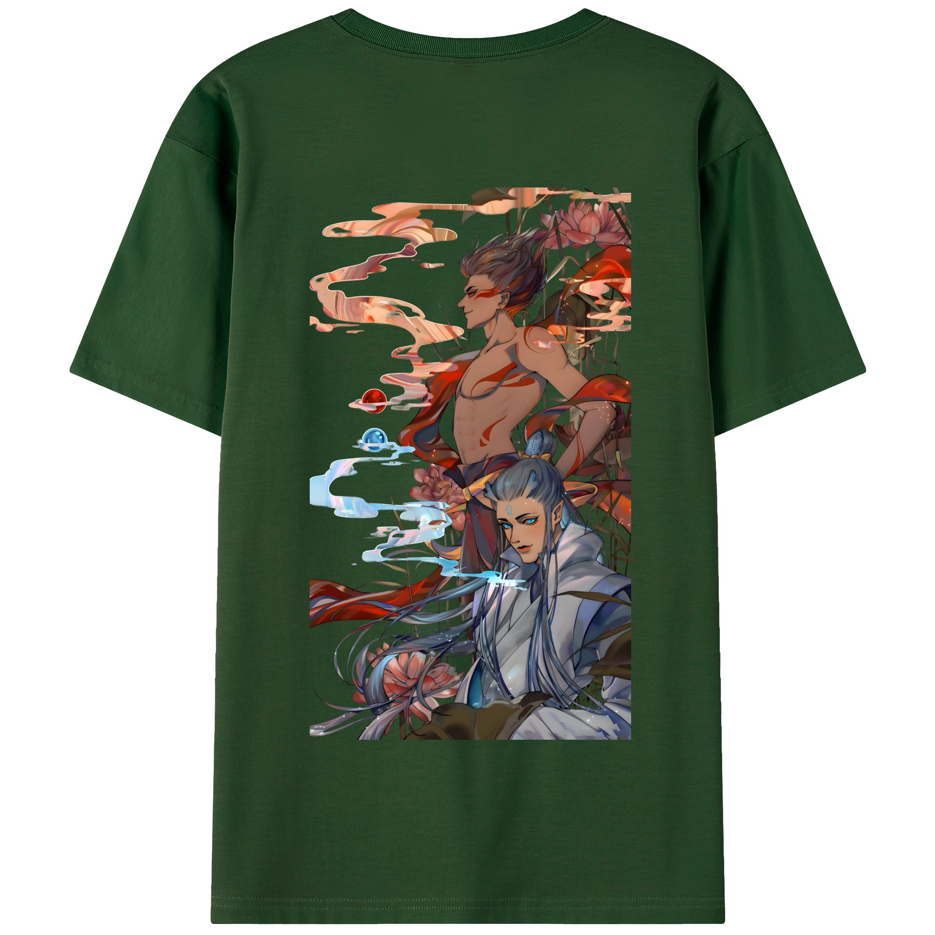 （画像用） Ne Zha 2 ナタ 魔童の大暴れ 綿100％半袖Tシャツ（背面プリント）